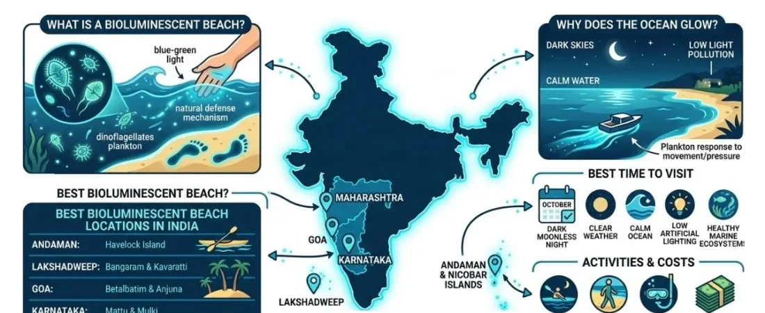 Bioluminescent Beach in India: A Magical Ocean Wonder