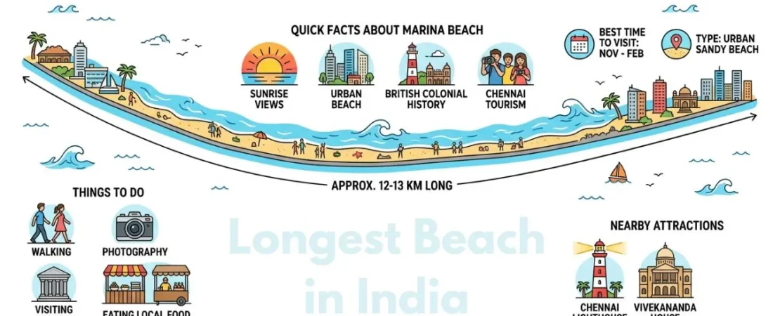 Longest Beach in India: Stunning Marina Beach Guide