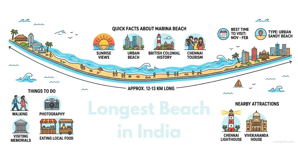 Longest Beach in India: Stunning Marina Beach Guide