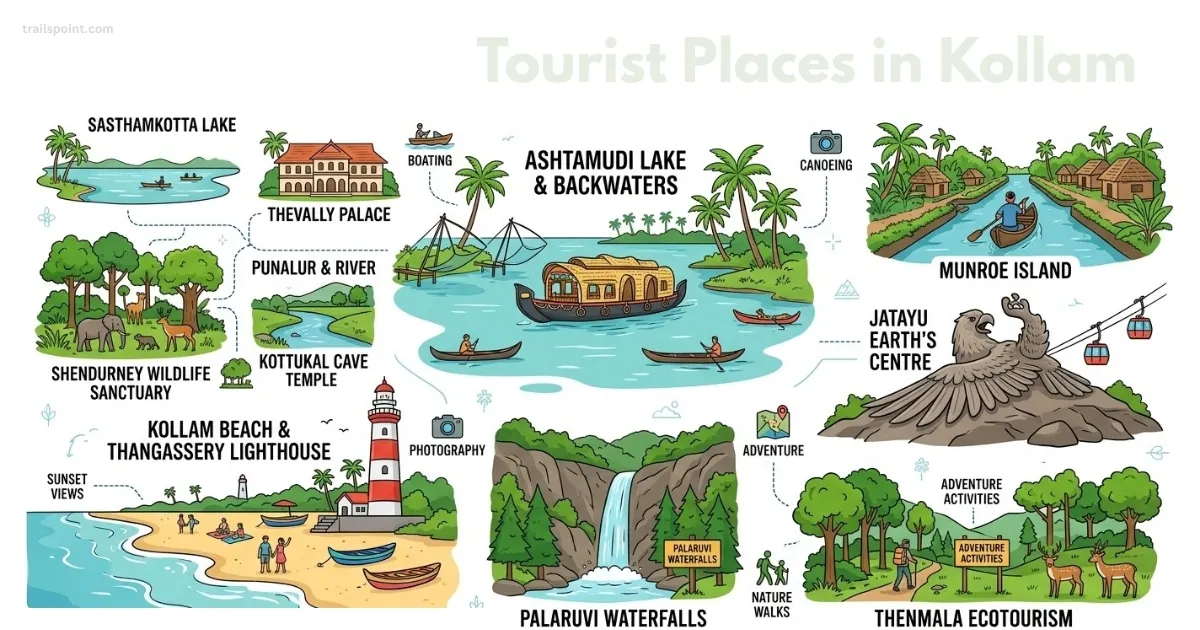 Tourist Places in Kollam: Amazing Kerala Travel Guide